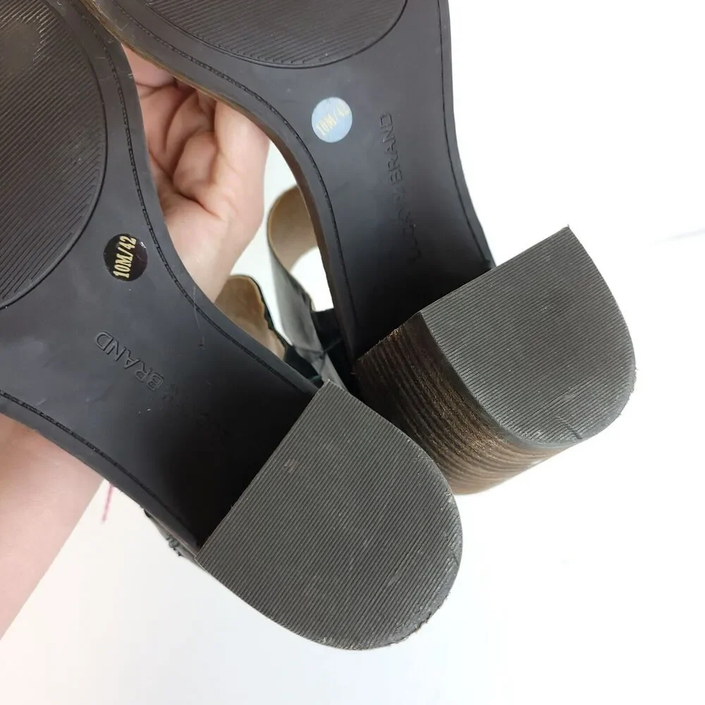 Lucky Brand Sz 10 Womens Chunky Heel Ankle Strap Braided Sandals Dress Shoes... - Picture 8 of 10